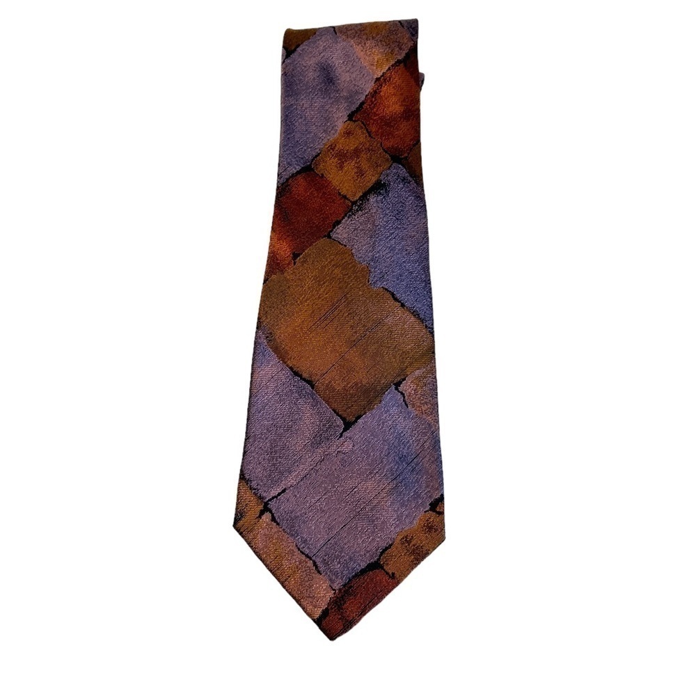 MISSONI Men's Tie 100% Silk Made in Italy Geometric Colorful All Over
